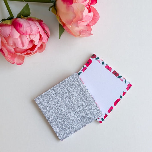 Lot de 2 Bloc-Notes Autocollantes - Anémones roses et rouges