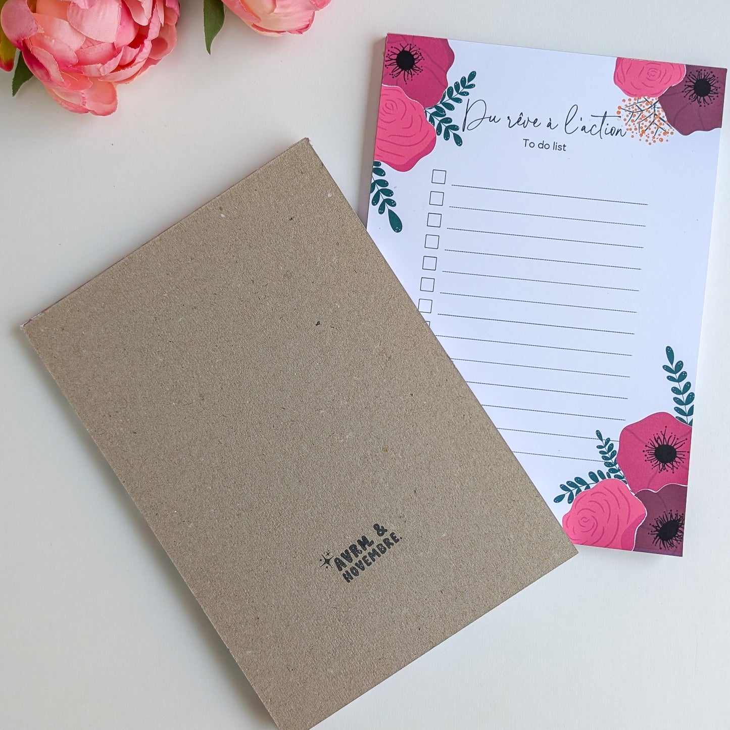 To-Do Liste A5 - Anémones rouges et roses