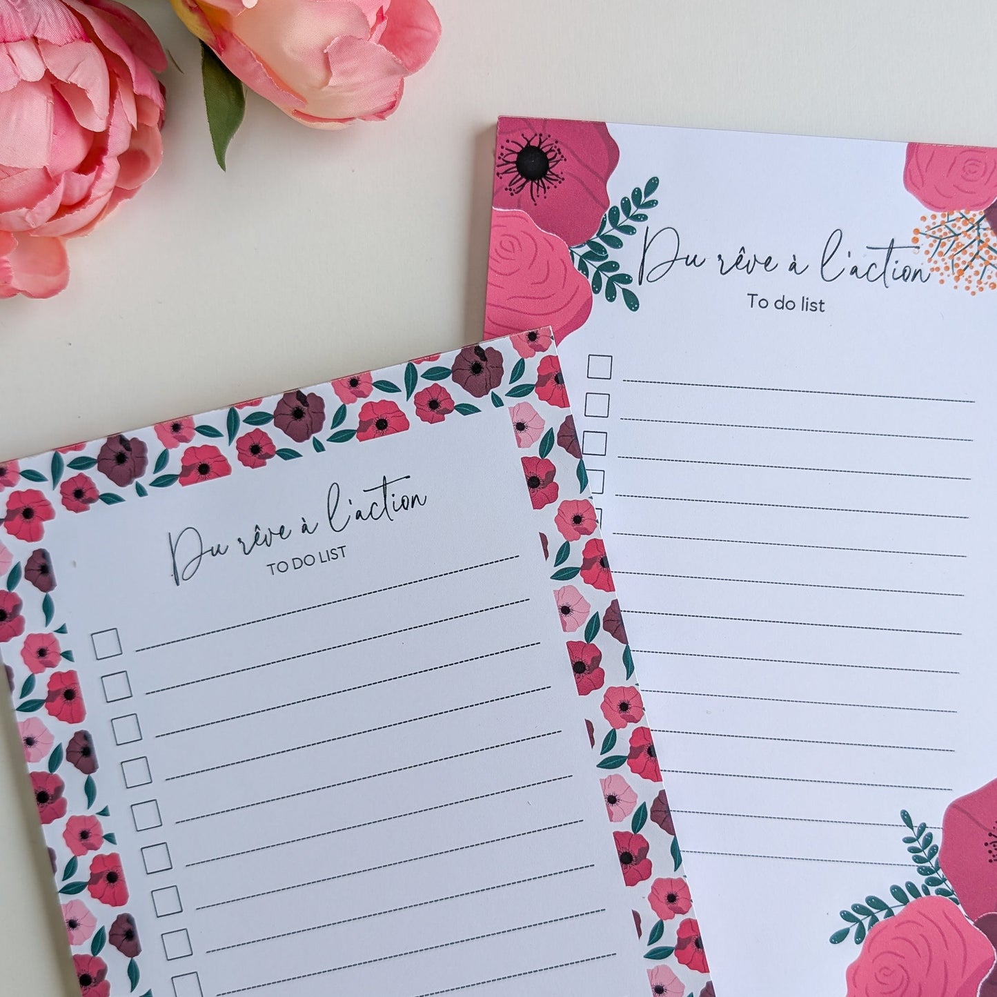 To-Do Liste A5 - Anémones rouges et roses