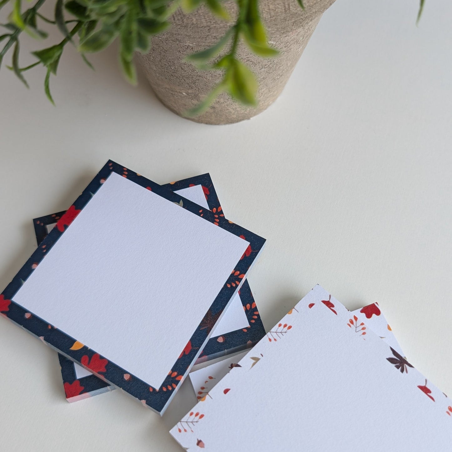 Lot de 2 Bloc-Notes Autocollantes - Feuilles d'Automne