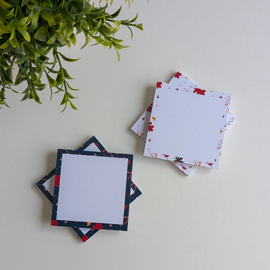 Lot de 2 Bloc-Notes Autocollantes - Feuilles d'Automne