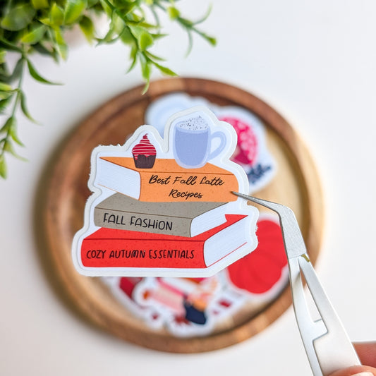 Sticker – Pile de livres “Best Fall Recipes”