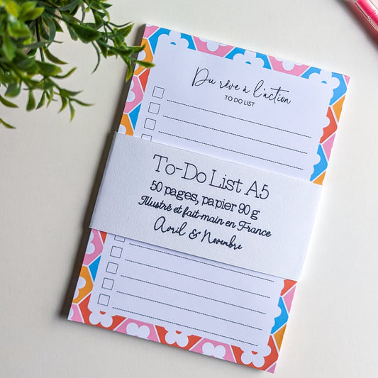 To-Do Liste A5 - Fleurs rétro