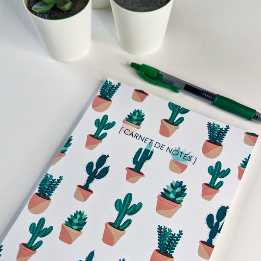 Carnet A5 - Reliure collée - Cactus & succulentes