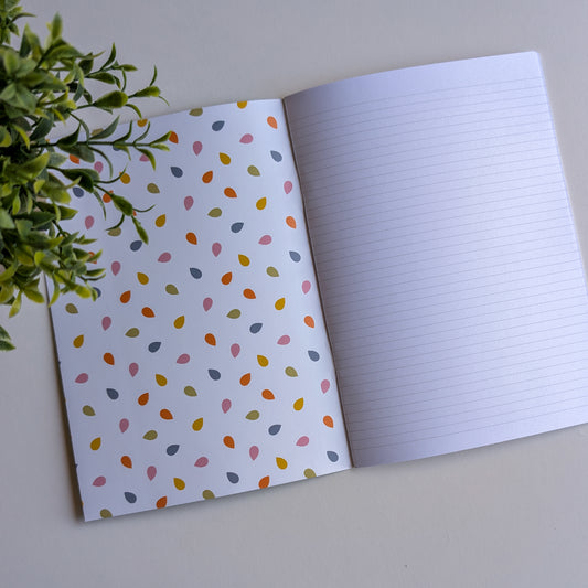 Carnet A5 – Reliure agrafée - Fleurs Roses