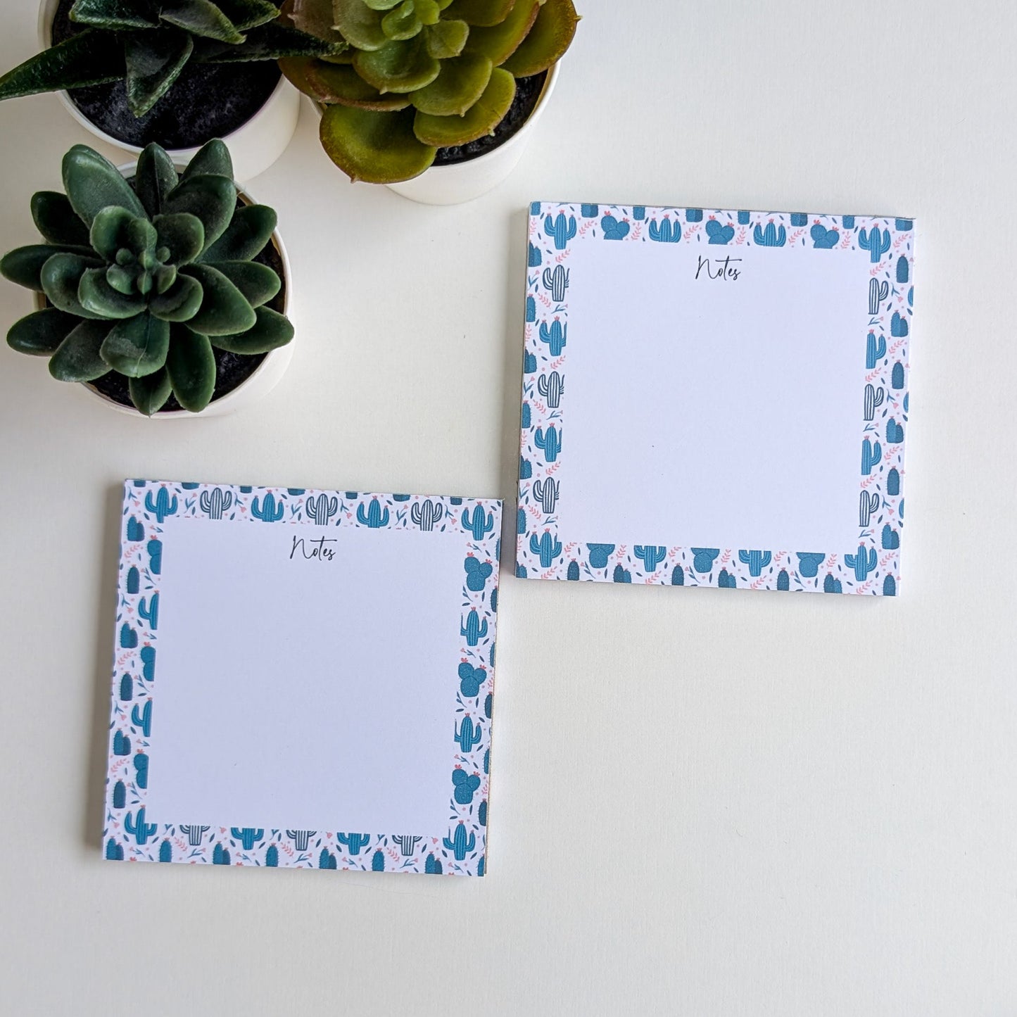 Lot de 2 Bloc-Notes carrés - Cactus & Fleurs