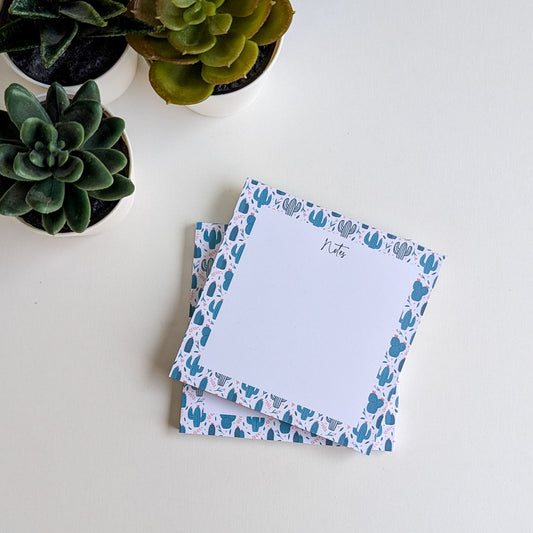 Lot de 2 Bloc-Notes carrés - Cactus & Fleurs