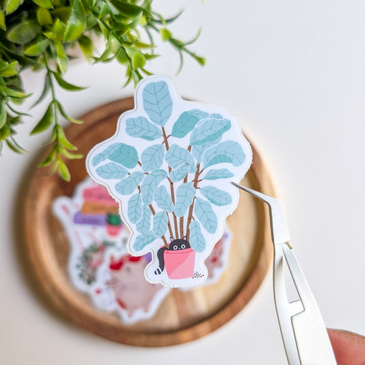 Sticker – Chat caché dans sa plante
