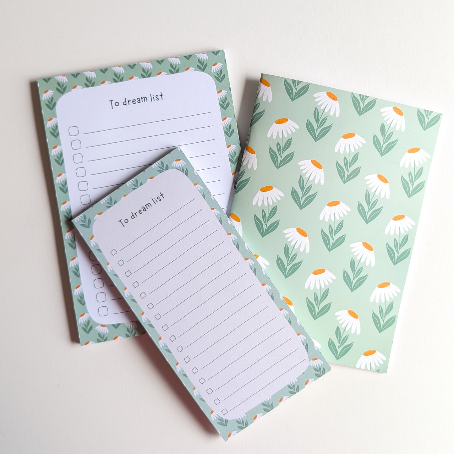 Carnet A5 - Reliure agrafée - Marguerites Rétro
