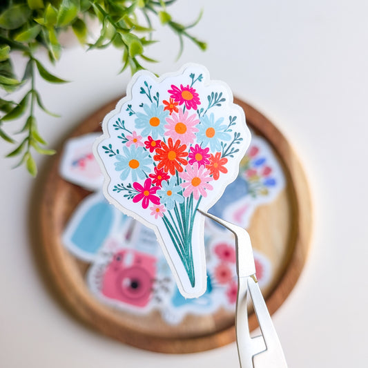Sticker – Bouquet coloré de marguerites