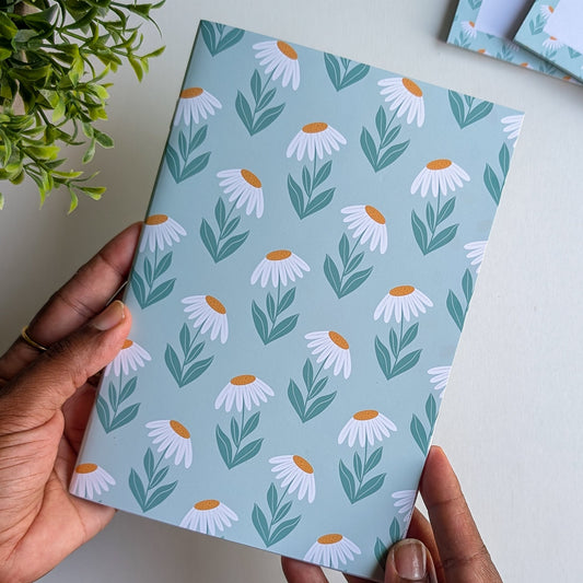 Carnet A5 - Reliure agrafée - Marguerites Rétro