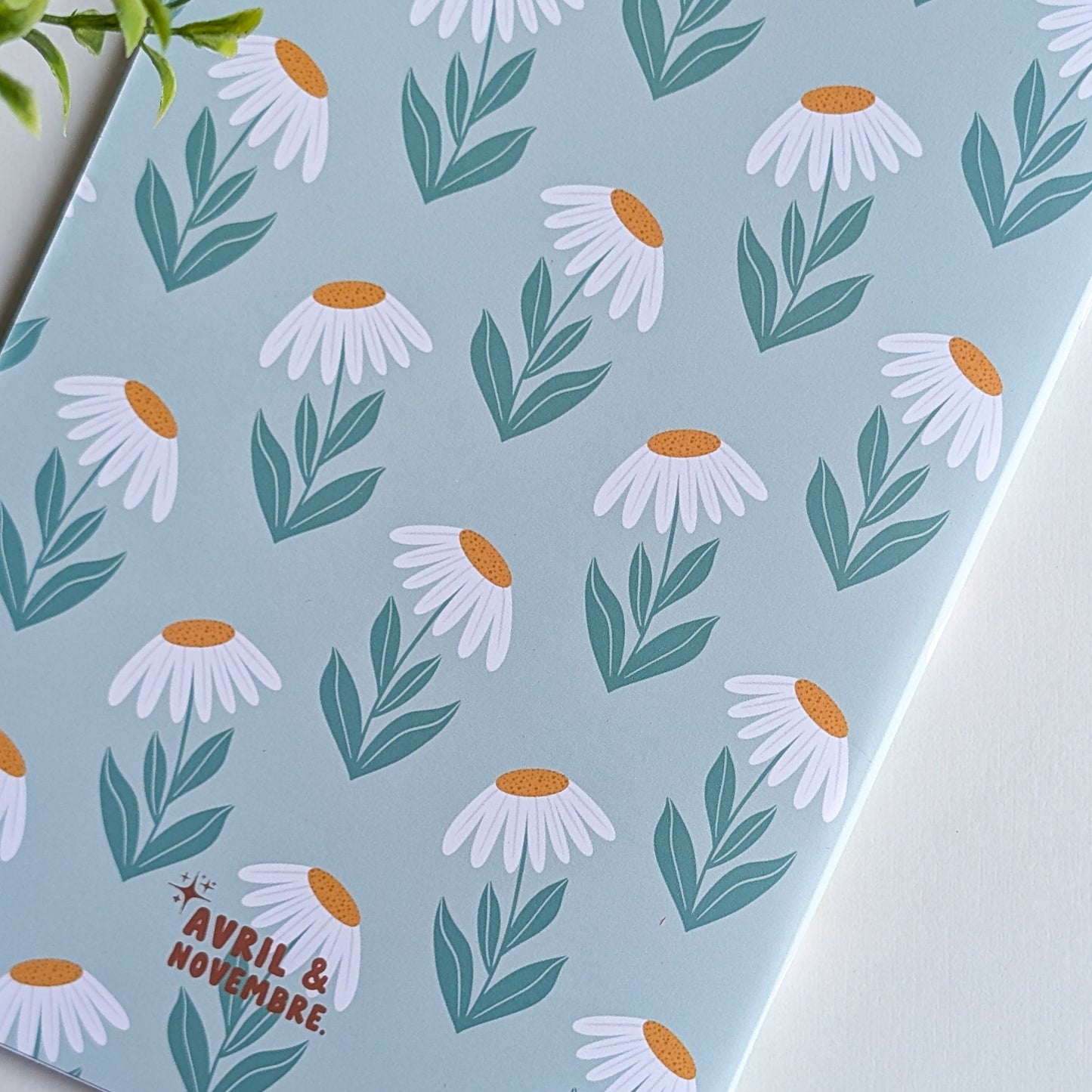 Carnet A5 - Reliure agrafée - Marguerites Rétro