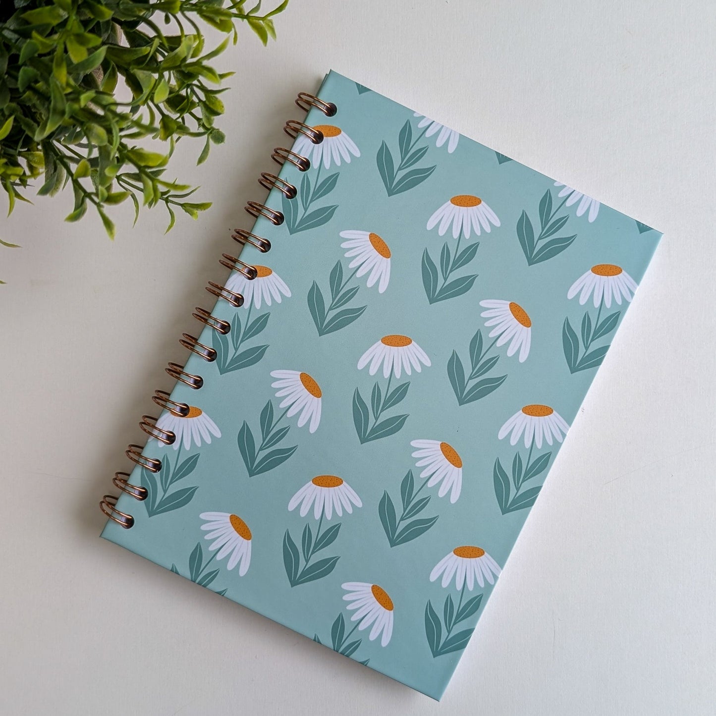 Carnet A5 - Reliure à spirale - Marguerites rétro