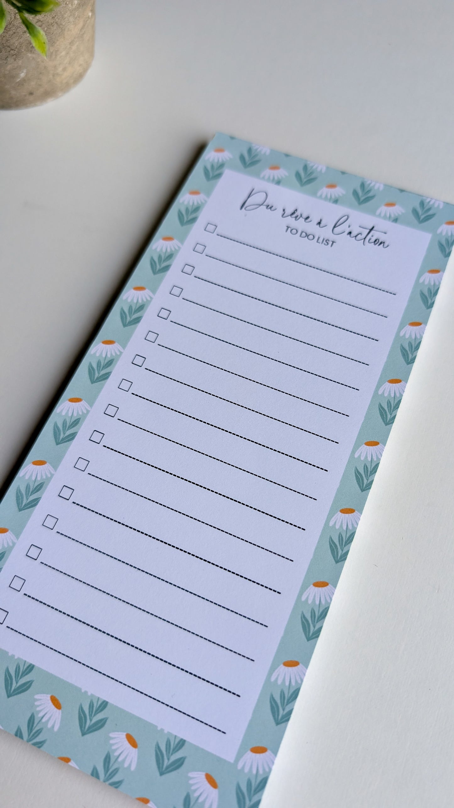 To-Do Liste 10x21 cm - Marguerites rétro