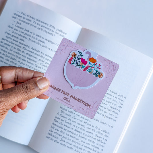 Marque-Page Magnétique – Parapluie Fleuri