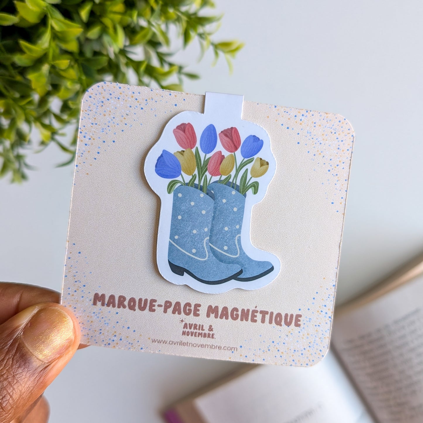 Marque-Page Magnétique - Bottes fleuries