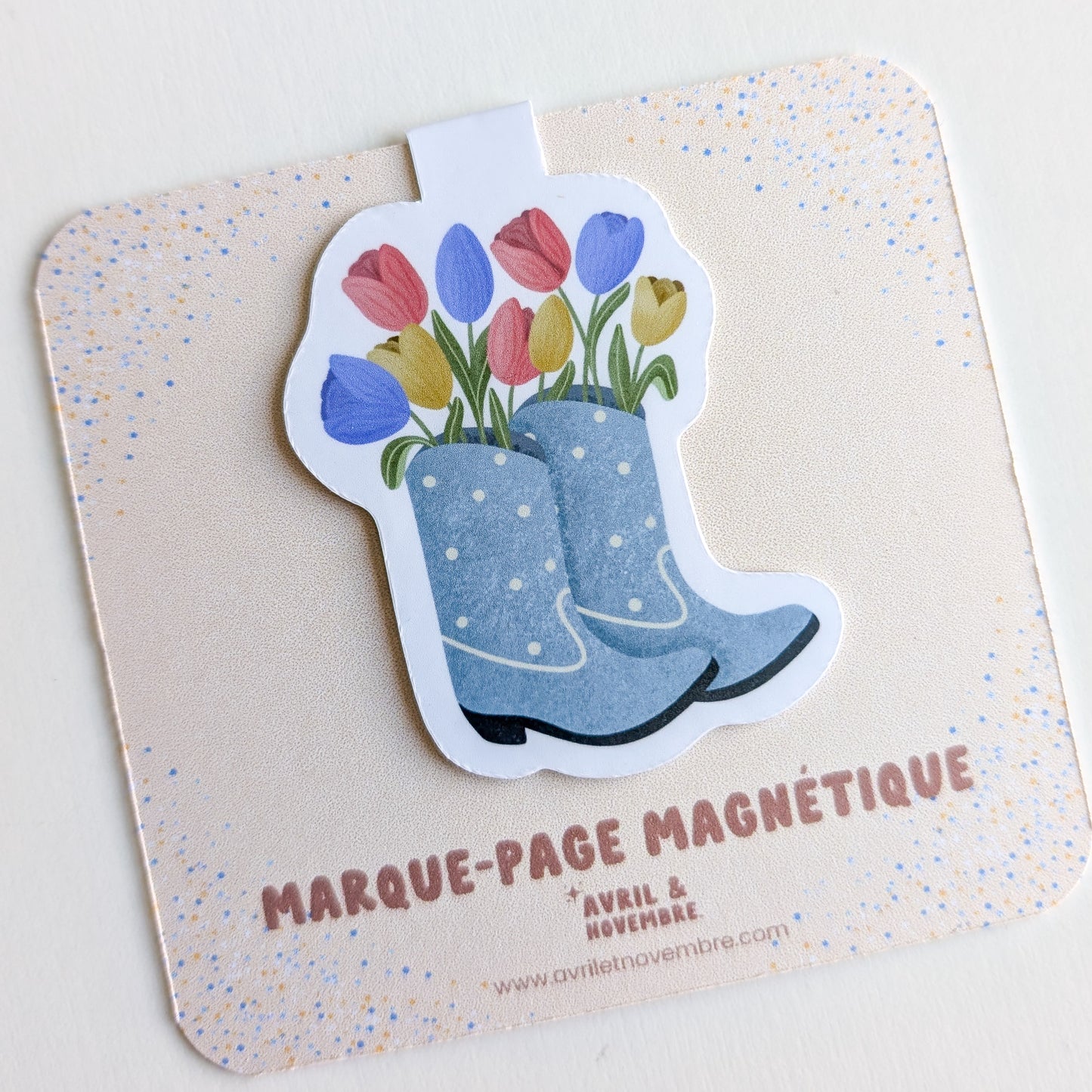 Marque-Page Magnétique - Bottes fleuries