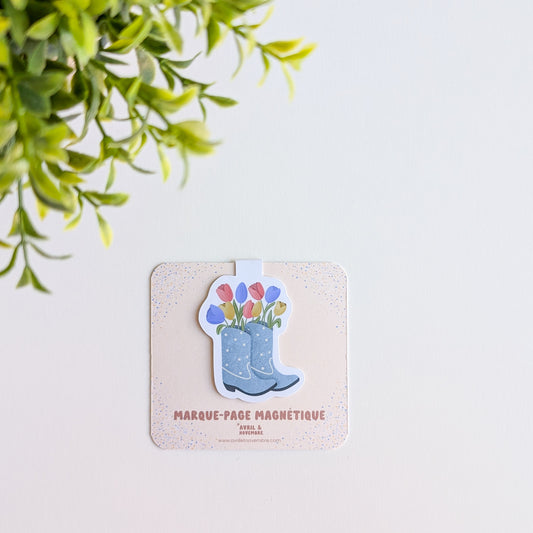 Marque-Page Magnétique - Bottes fleuries