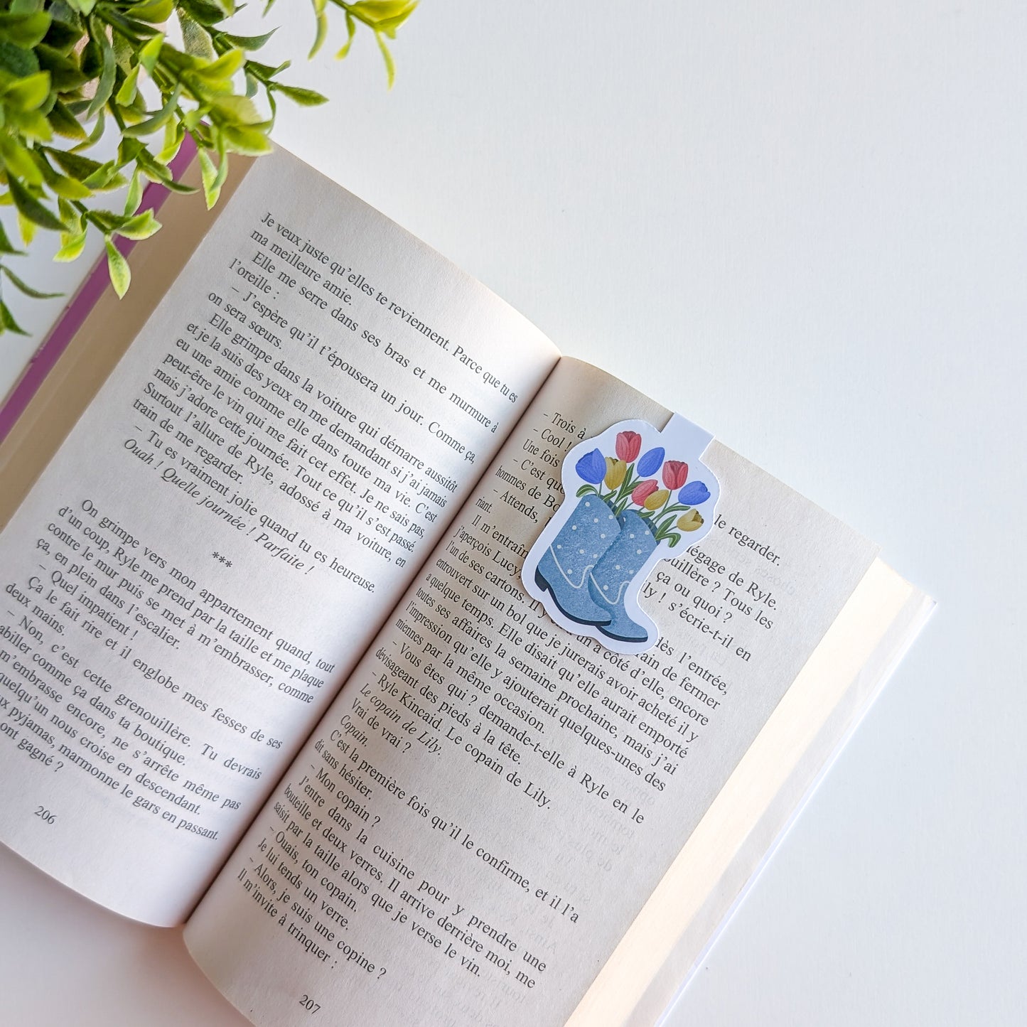 Marque-Page Magnétique - Bottes fleuries