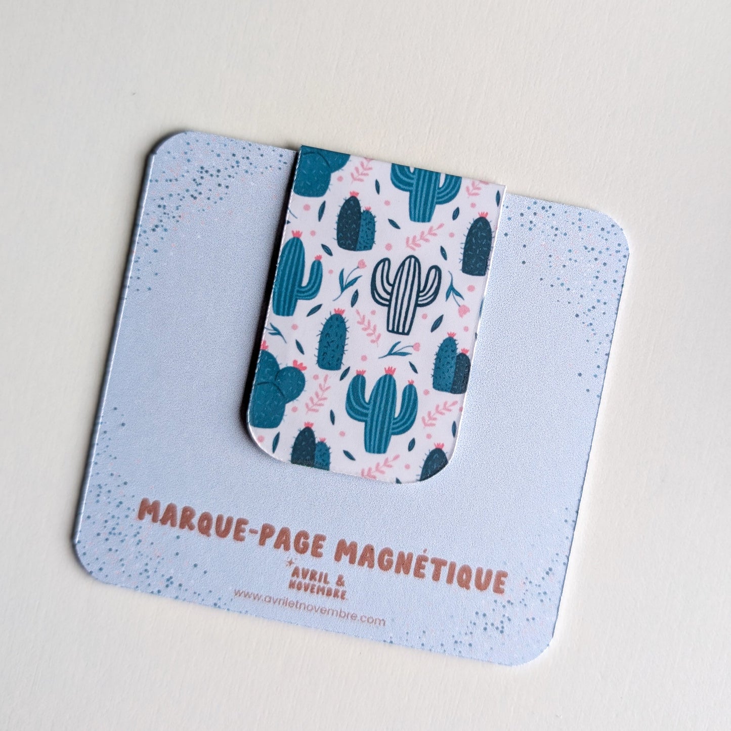 Marque-Page Magnétique - Cactus et fleurs roses