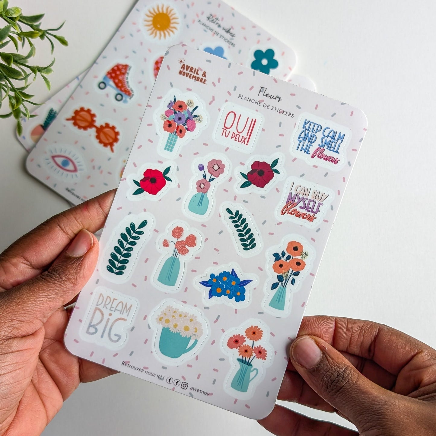 Planche de Stickers Thème Fleurs