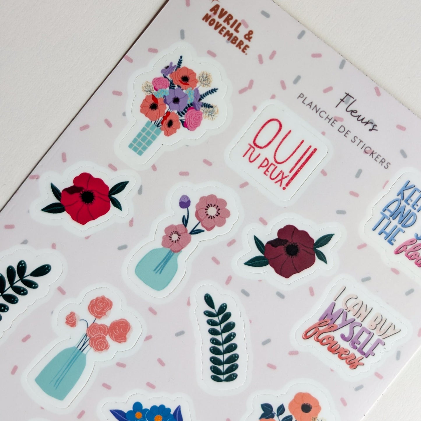 Planche de Stickers Thème Fleurs