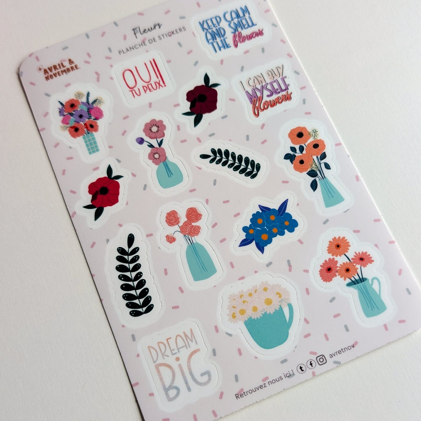 Planche de Stickers Thème Fleurs