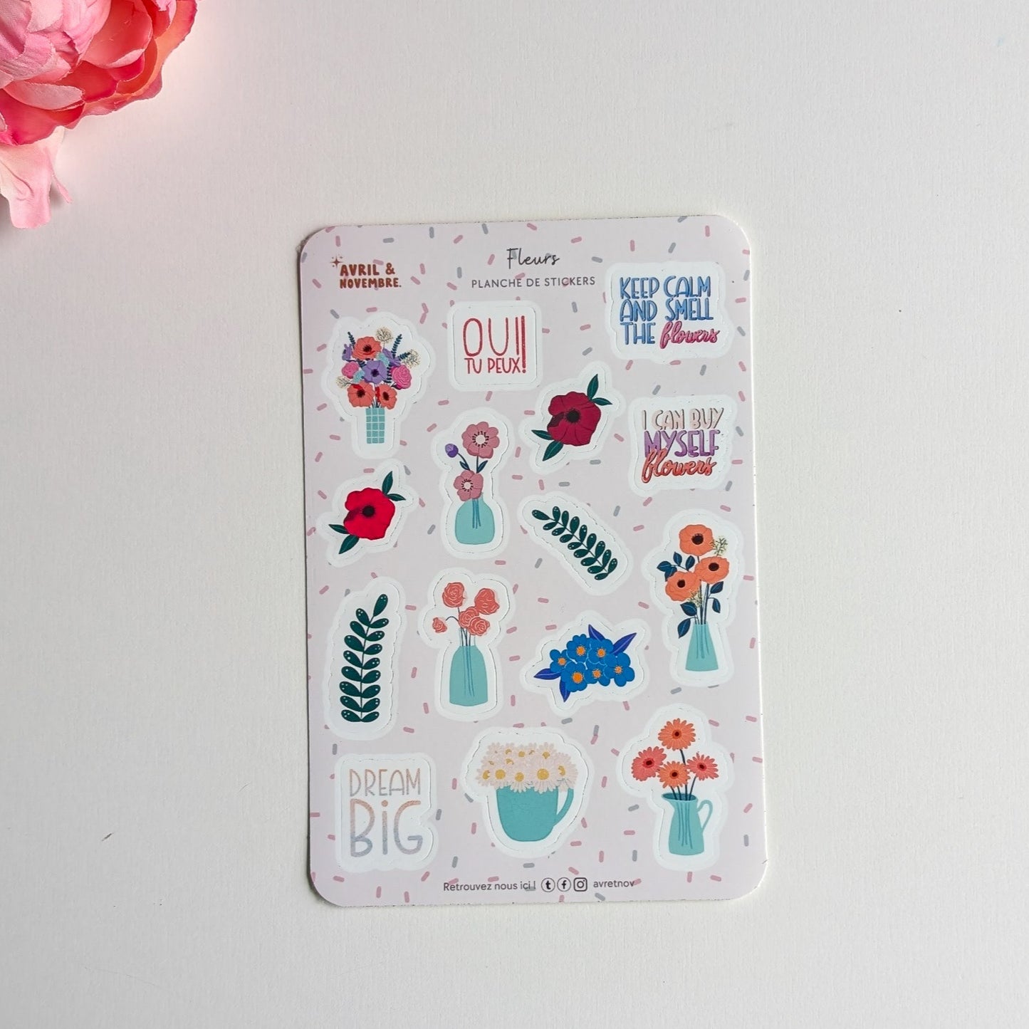 Planche de Stickers Thème Fleurs