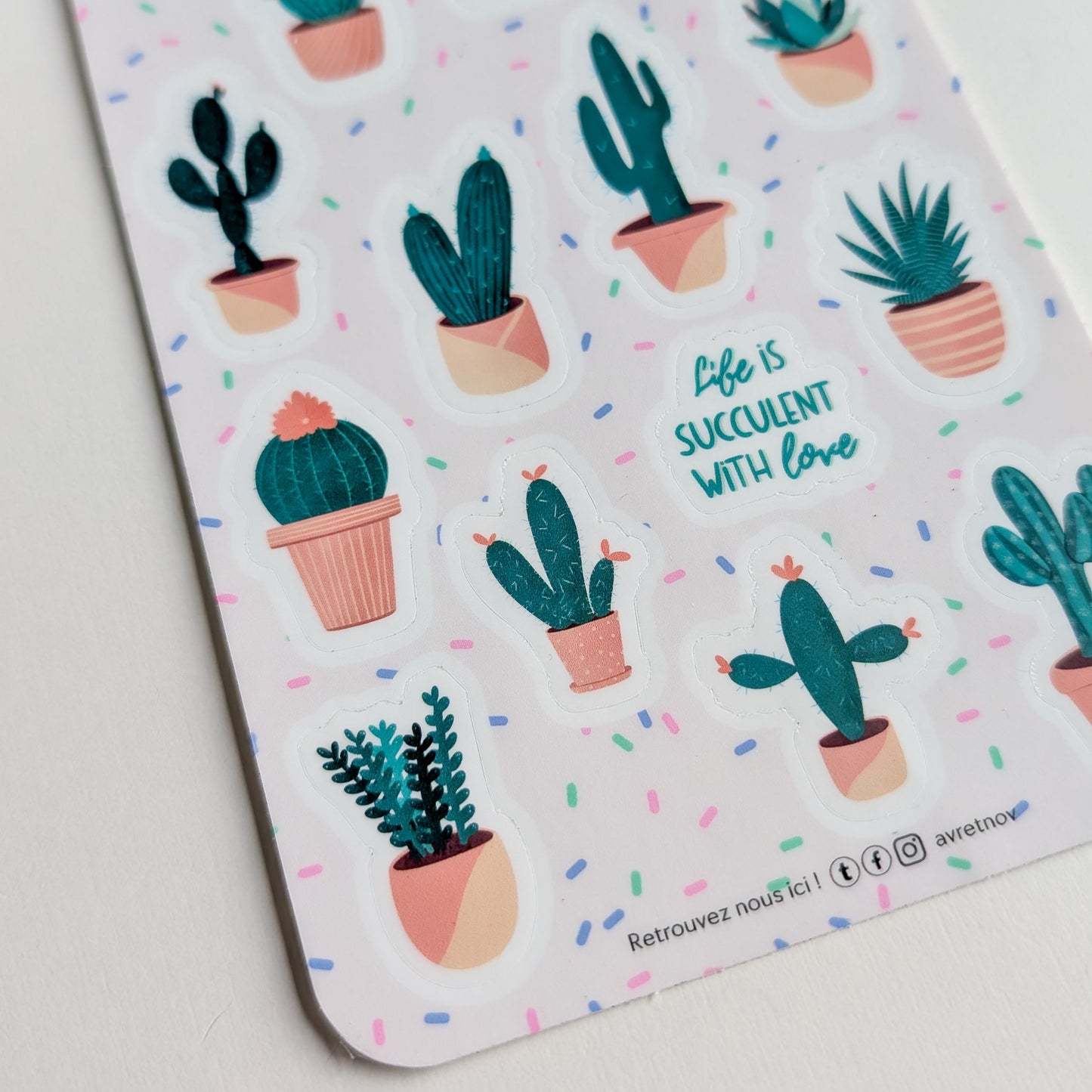 Planche de Stickers Thème Cactus