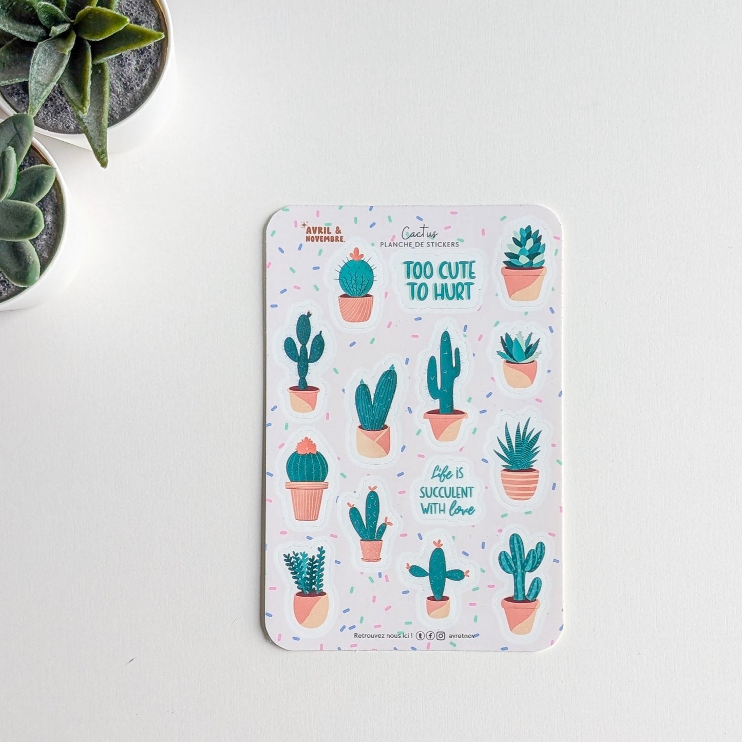 Planche de Stickers Thème Cactus