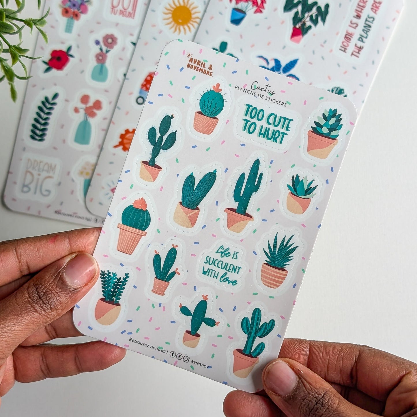 Planche de Stickers Thème Cactus