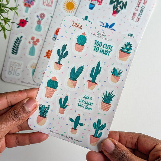 Planche de Stickers - Thème Cactus