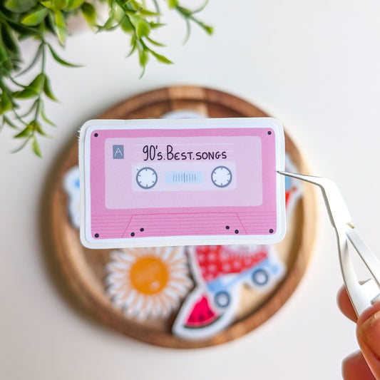 Sticker – Cassette rétro “90’s Best Songs”
