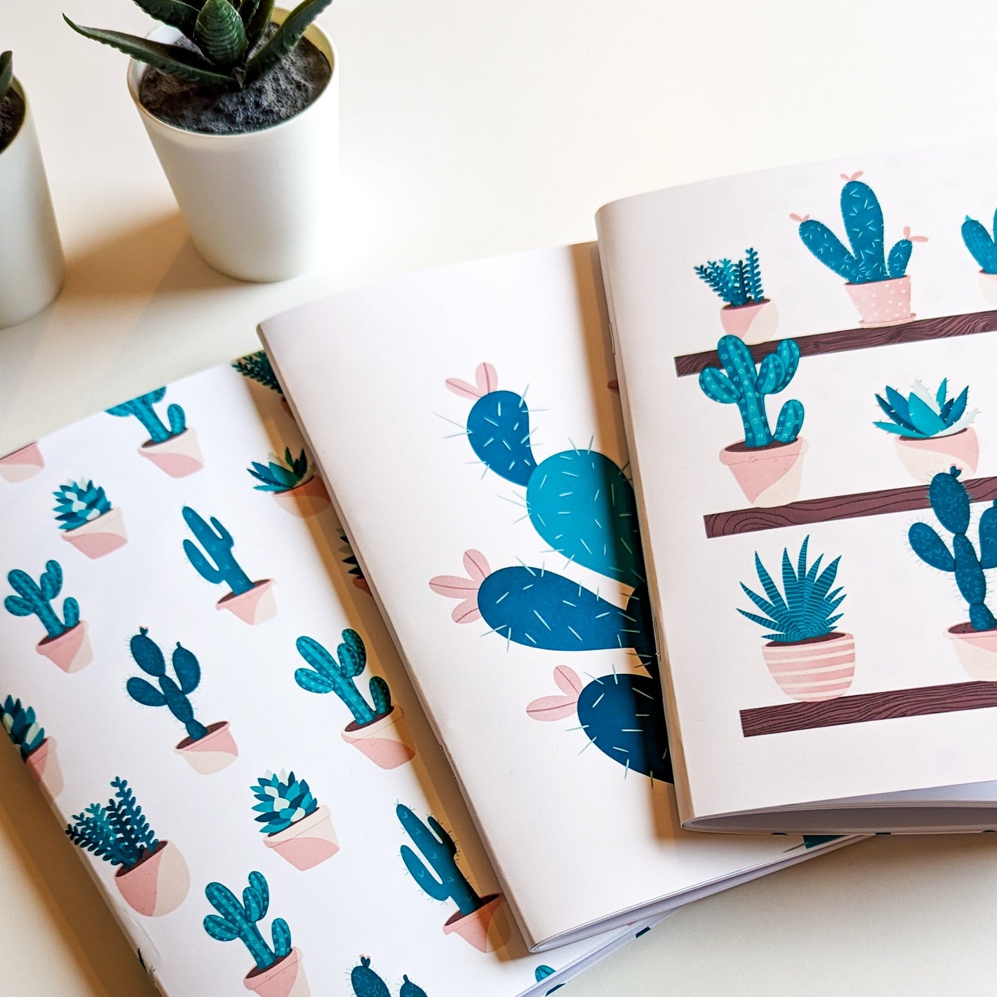 Carnet A5 - Reliure agrafée - Cactus