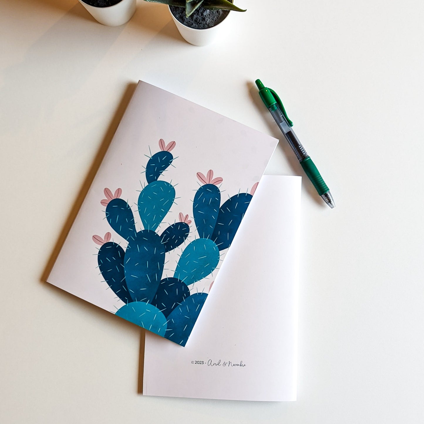 Carnet A5 - Reliure agrafée - Cactus