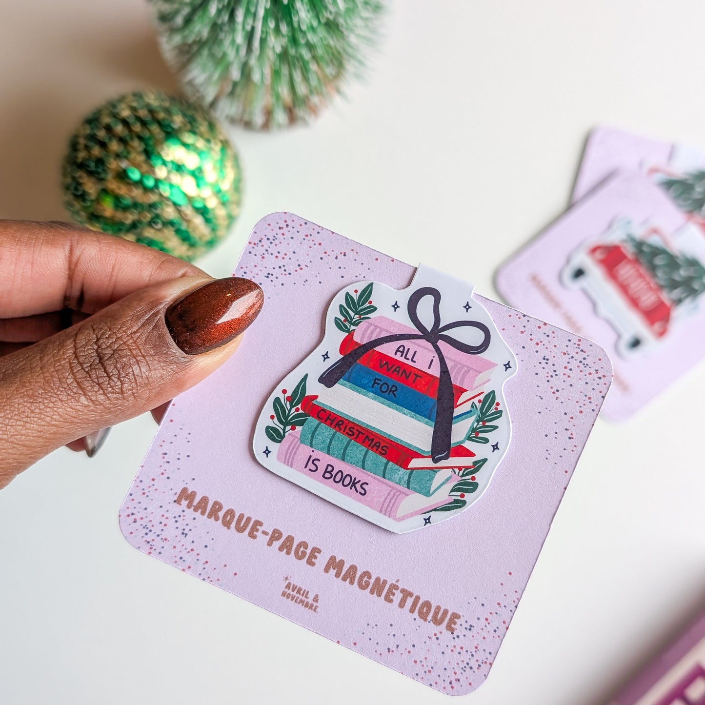 Marque-Page Magnétique - All i want for christmas is books