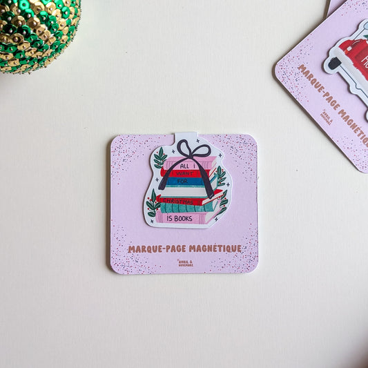Marque-Page Magnétique - All i want for christmas is books