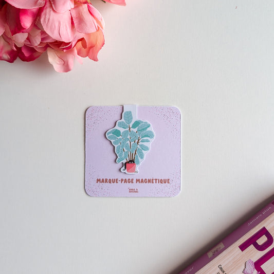 Marque-Page Magnétique - Chat et plante
