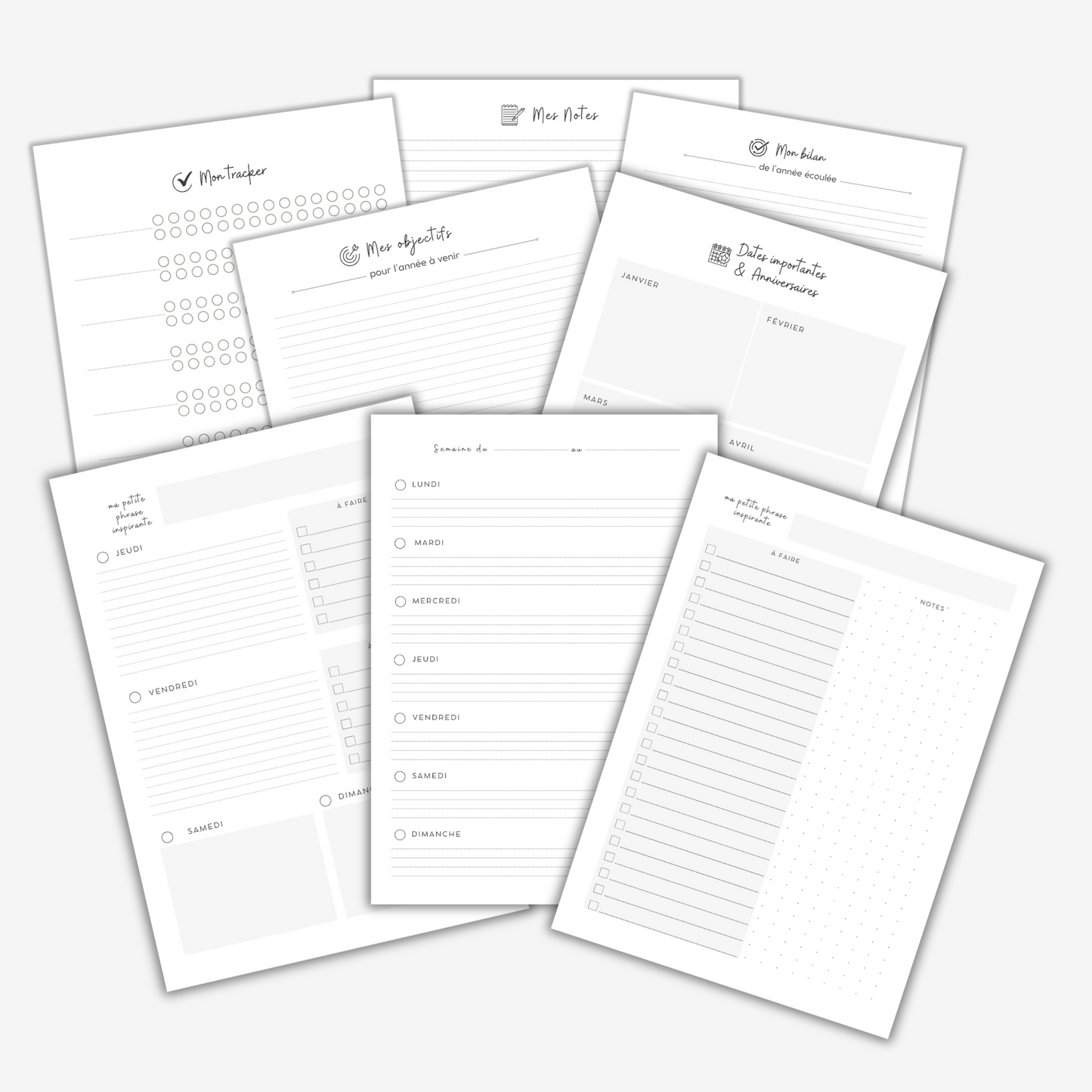 Recharge pour planner annuel