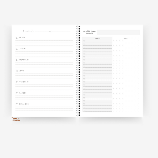 Recharge pour planner annuel
