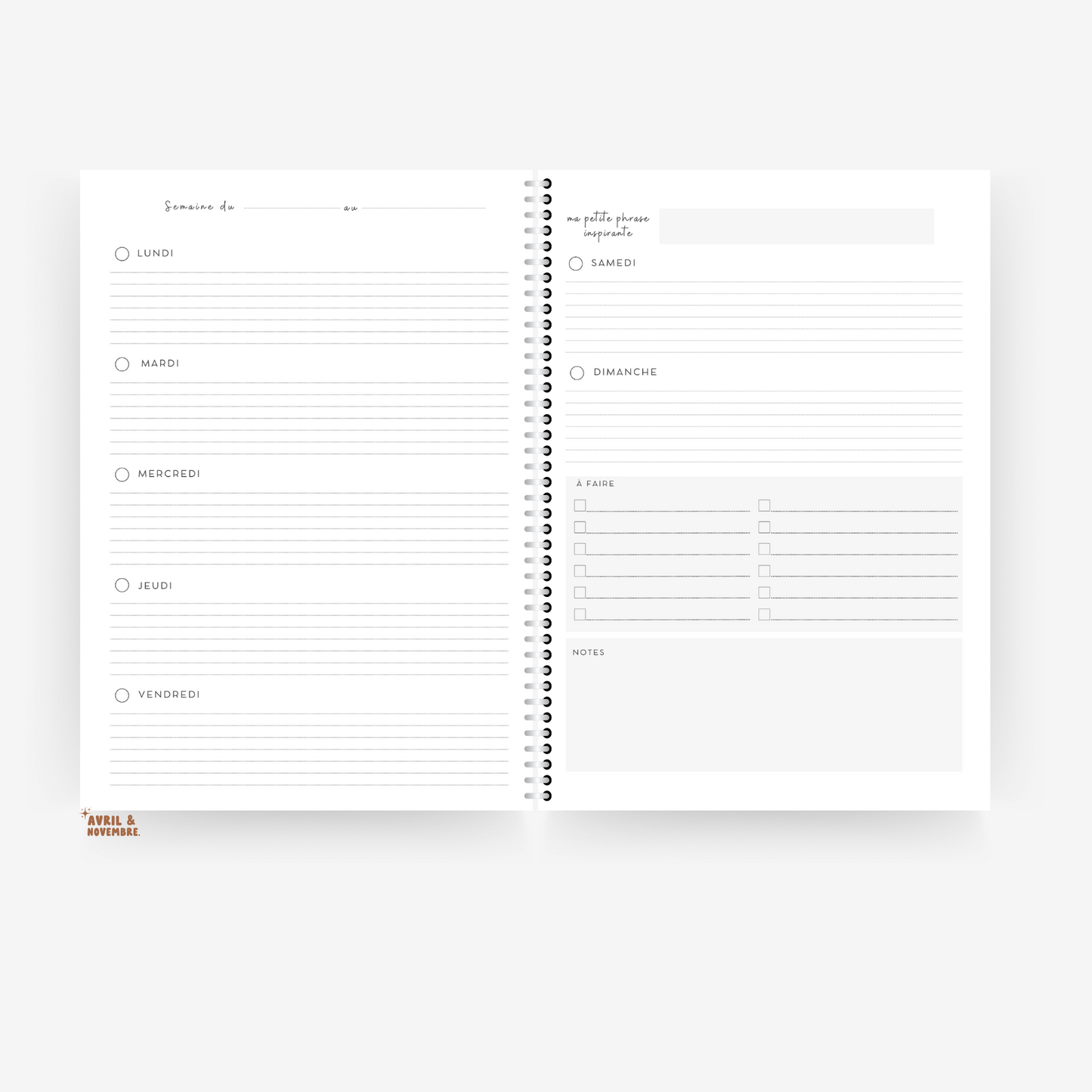 Recharge pour planner annuel