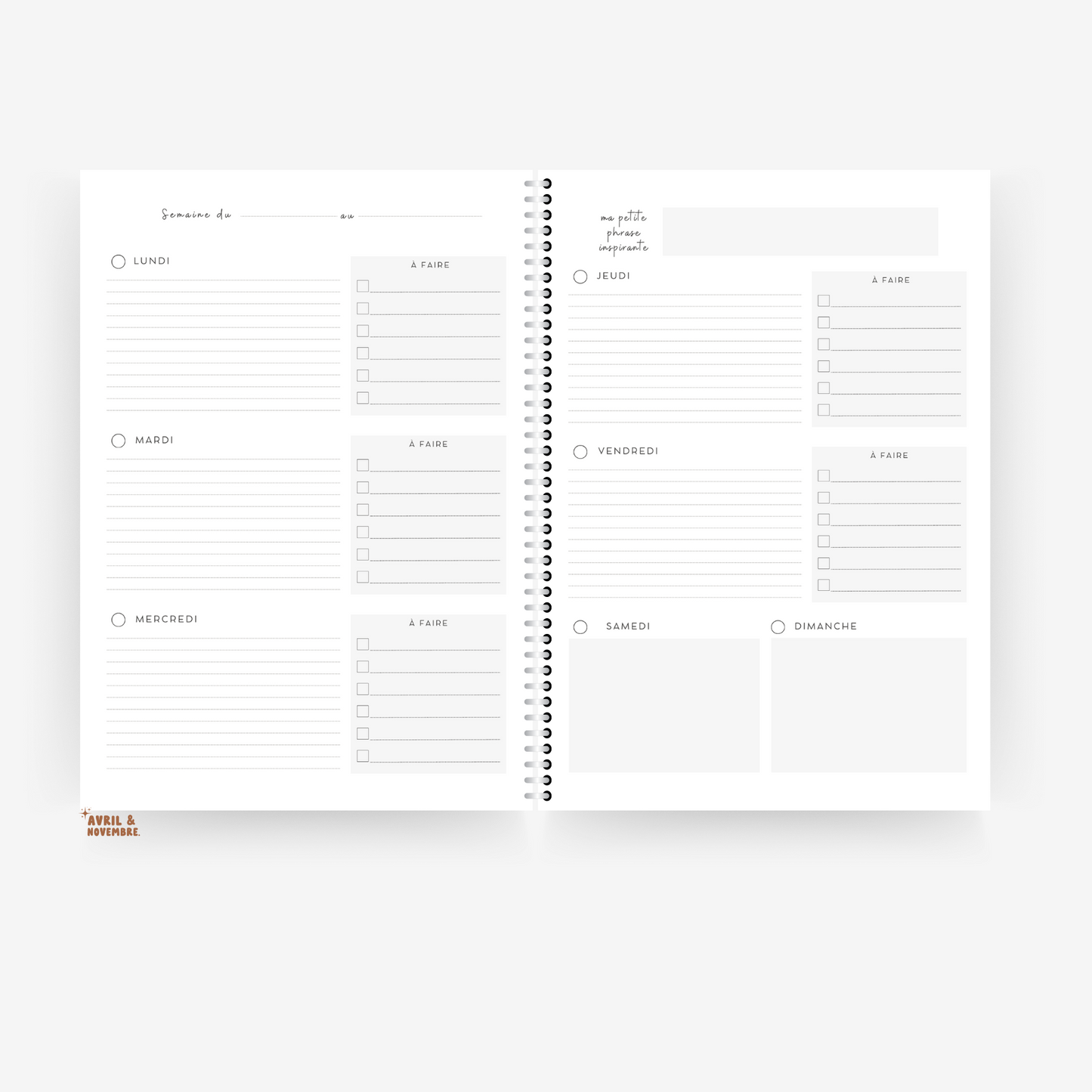 Recharge pour planner annuel