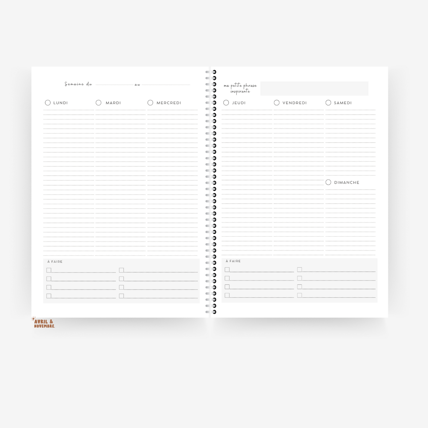 Recharge pour planner annuel