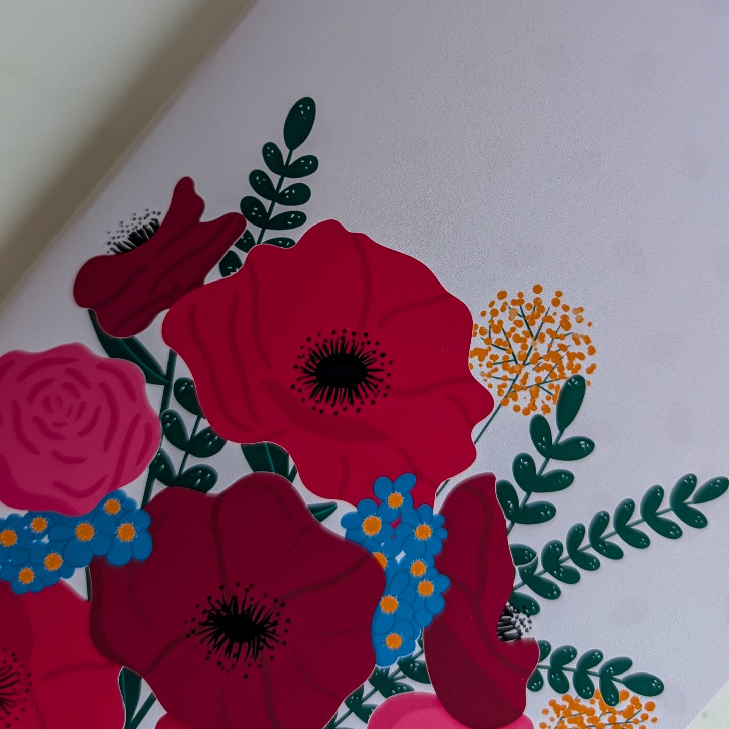Carnet A5 - Reliure agrafée - Anémones & Roses