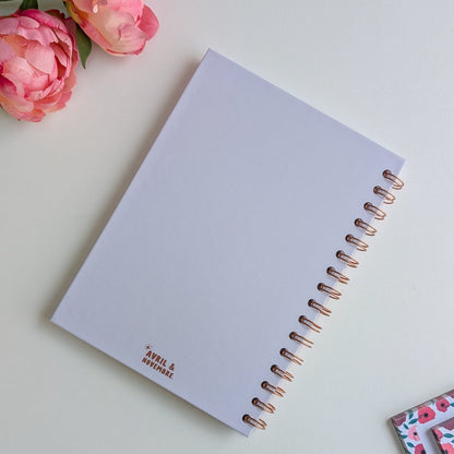 Carnet A5 - Reliure à Spirale - Gros bouquet d'Anémones et de Roses