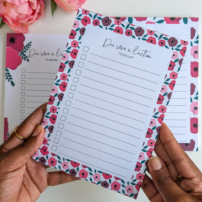 To-Do Liste A5 - Anémones rouges et roses