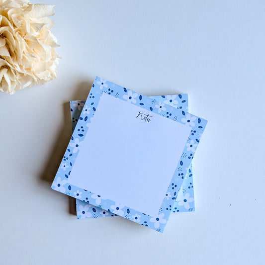 Lot de 2 Bloc-Notes - Petites fleurs-Bleu