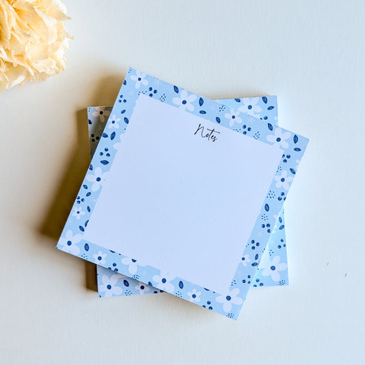 Lot de 2 Bloc-Notes - Petites fleurs-Bleu