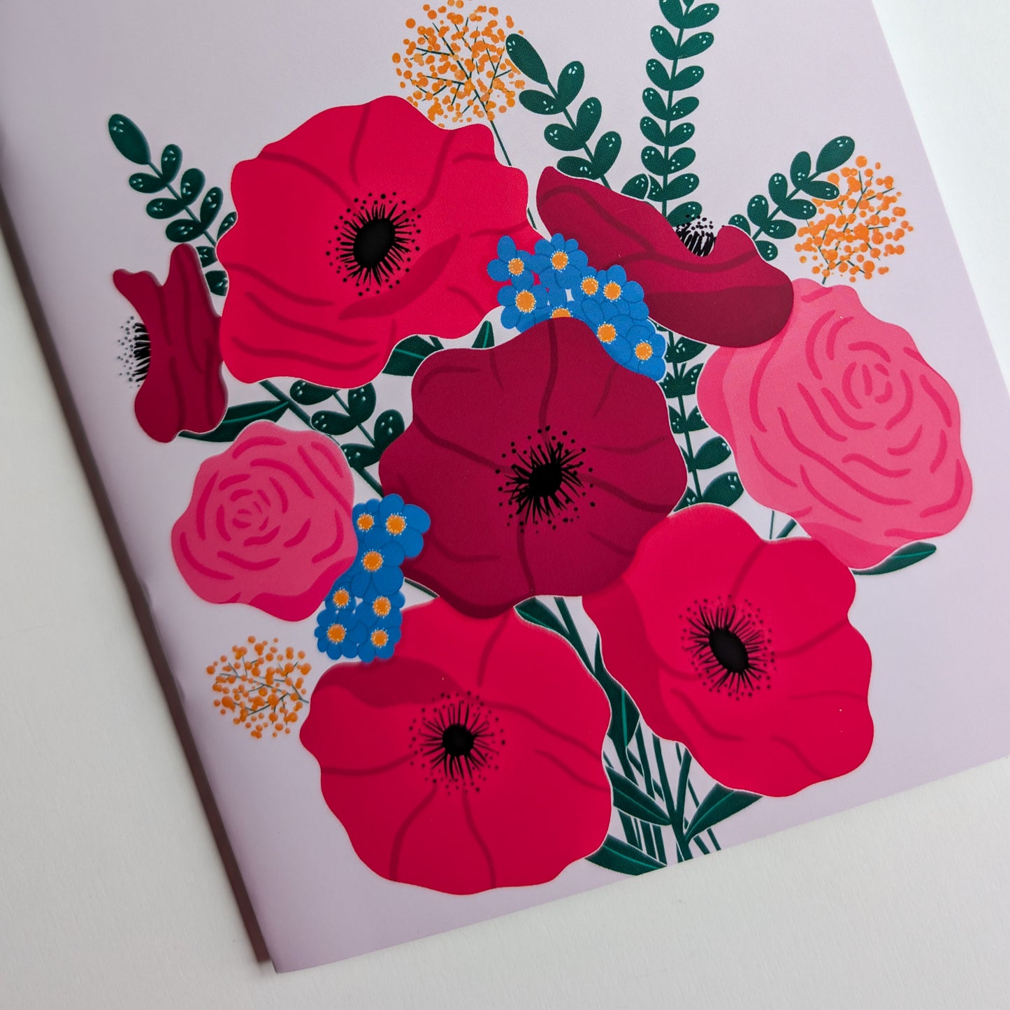 Carnet A5 - Reliure agrafée - Anémones & Roses