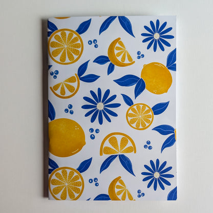 Carnet A5 - Reliure agrafée - Citrons